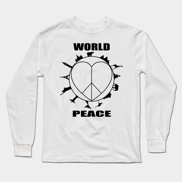 World Peace Long Sleeve T-Shirt by HanDraw